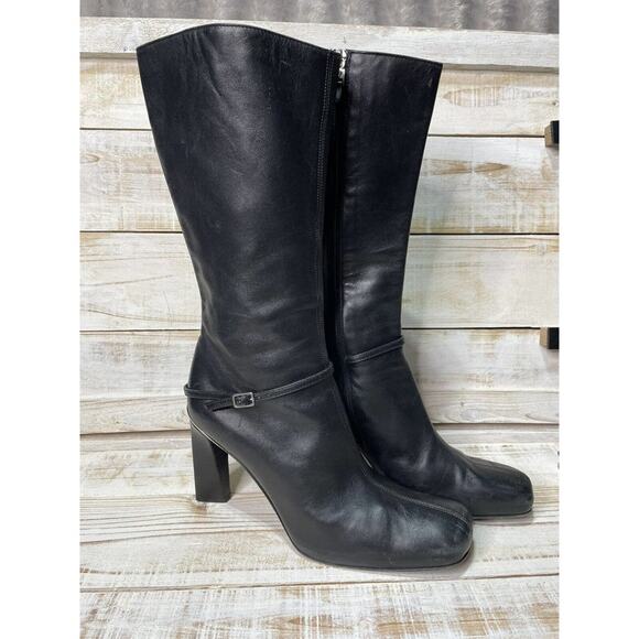 Gianni Versace‎ Black Mid Calf Boot's Women's Shoe Size EU 38.5 US 8.5 - Picture 1 of 16